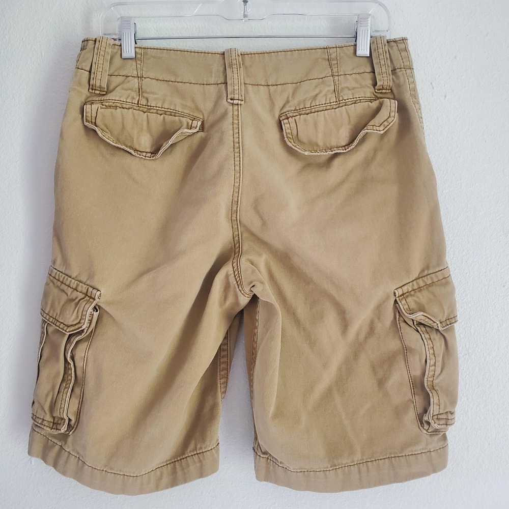 Aeropostale Cargo Shorts Mens 30 Khaki Tan Twill Casual Flap Pockets Utility - Picture 4 of 7